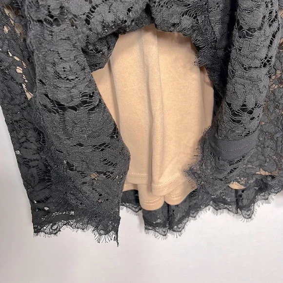 Heartloom Fit and Flare Black Lace Nude Lining Mini Dress size M - Picture 4 of 9